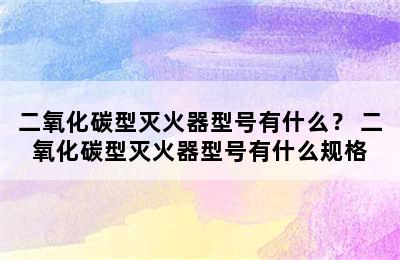 二氧化碳型灭火器型号有什么？ 二氧化碳型灭火器型号有什么规格